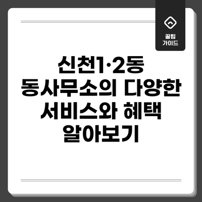 신천1·2동 동사무소의 다양한 서비스와 혜택 알아보기