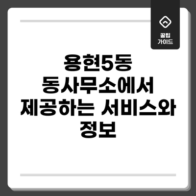 용현5동 동사무소에서 제공하는 서비스와 정보