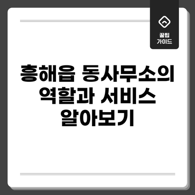 흥해읍 동사무소의 역할과 서비스 알아보기