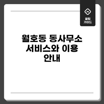 월호동 동사무소 서비스와 이용 안내