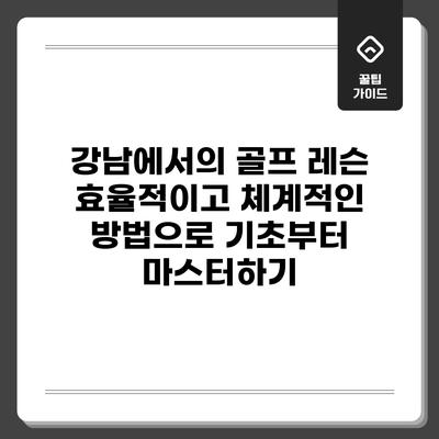 강남에서의 골프 레슨: 효율적이고 체계적인 방법으로 기초부터 마스터하기
