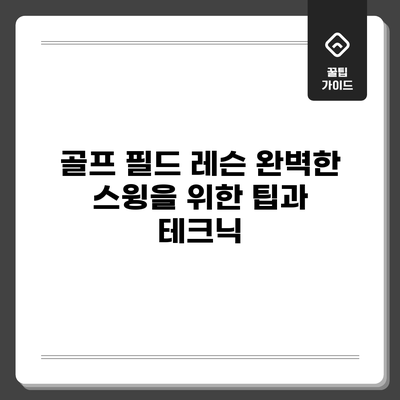 골프 필드 레슨: 완벽한 스윙을 위한 팁과 테크닉