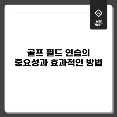 골프 필드 연습의 중요성과 효과적인 방법