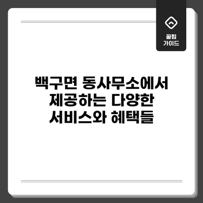 백구면 동사무소에서 제공하는 다양한 서비스와 혜택들