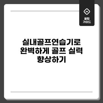 실내골프연습기로 완벽하게 골프 실력 향상하기