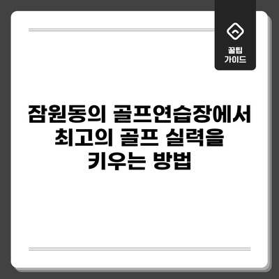 잠원동의 골프연습장에서 최고의 골프 실력을 키우는 방법